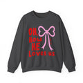 Crewneck Sweatshirt - "Oh, How He Loves Us" Pink Bow Christian Sweatshirt