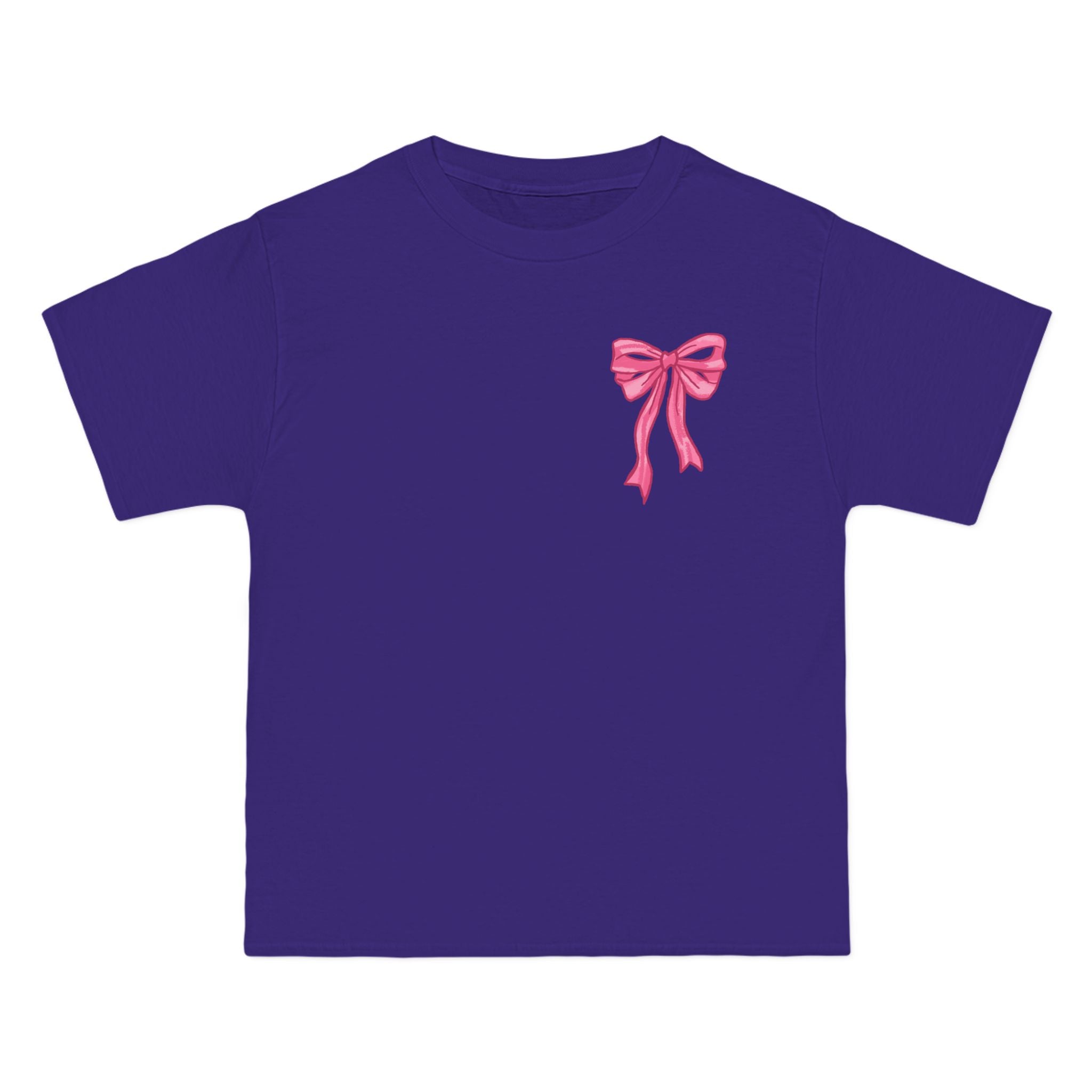 2 sided- Bow Pattern T-Shirt — 'God Says I Am' Pink Ribbon Graphic