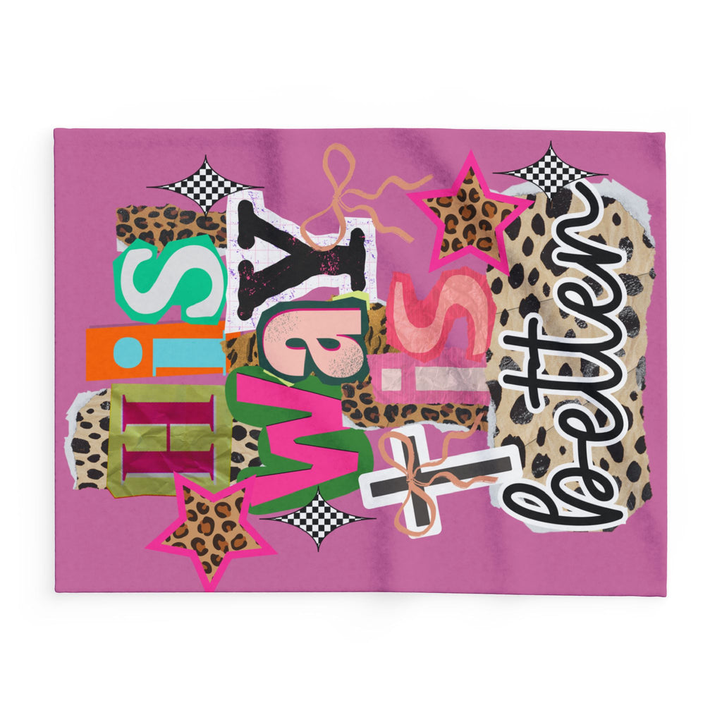 Blanky-His Way Is Better Arctic Fleece Blanket – Pink Leopard Christian Faith Throw